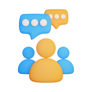 Communication skills icon—speech bubbles, Performance Edge.