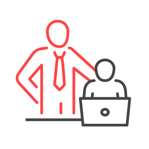 Manager as Coach icon—mentor guiding teammate, Performance Edge